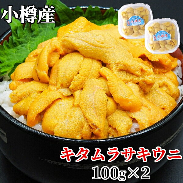 うに 塩水うに 小樽産 100g 2個セット 送料無料 ギフト キタムラサキウニ 白うに 期間限定 ウニ 北海道産 国産 生うに 雲丹 うに丼 海鮮丼 無添加 送料込 ミョウバン不使用 冷蔵便