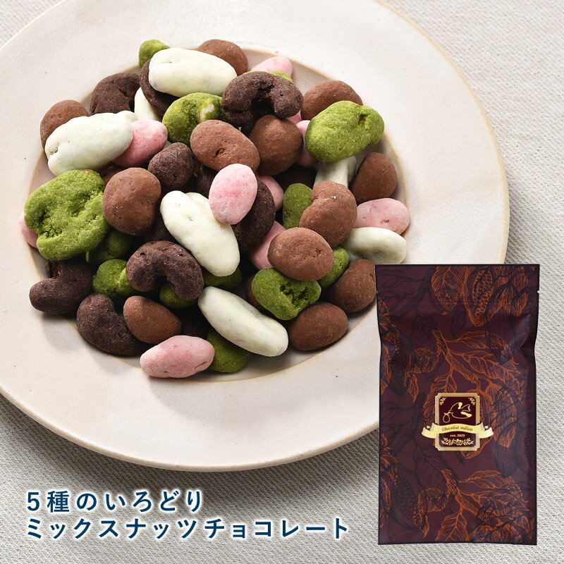 5種のいろどりミックスナッツチョコレート 200g チョコ 2024 ナッツチョコ【3～4営業日以内に出荷】［基本冷蔵/冷凍も可］チョコレート 義理チョコ 自分用 オシャレ かわいい ギフト