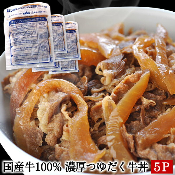 国産牛100%濃厚つゆだく牛丼　5食パック5個まで1配送でお届け［冷凍］【2〜3営業日以内に出荷】のサムネイル