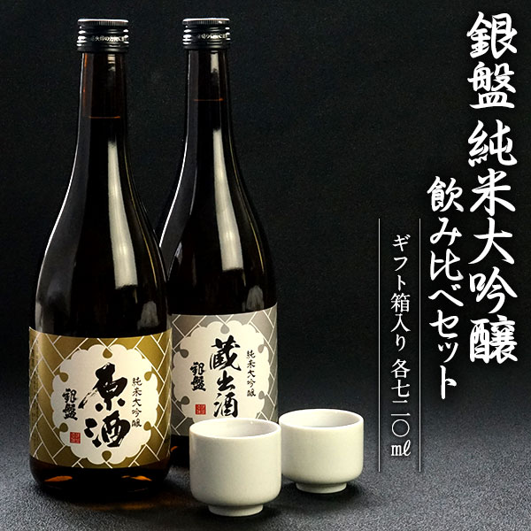 [ギフトにオススメ] 日本酒 飲み比べセット 銀盤酒造 純米大吟醸720ml 2本セット［ギフトボックス入り］［常温］【3…