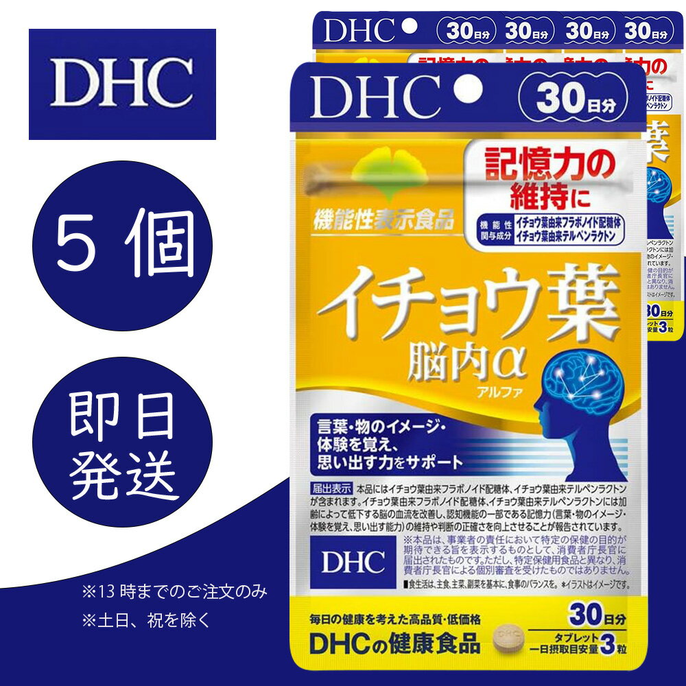 DHC イチョウ葉脳内α アルファ 30日分 5個 ディーエイチシー dhc 健康食品 美容 サプリ 送料無料 イチョウ葉 フラボノイド配糖体 テルペンラクトン 追跡可能メール便