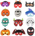 LOKIPA ハロウィン マスク 12pcs パーティーグッズ アイマスク かわいい コスプレ 仮装 パーティー 仮面舞踏会 変装 景品 2種類