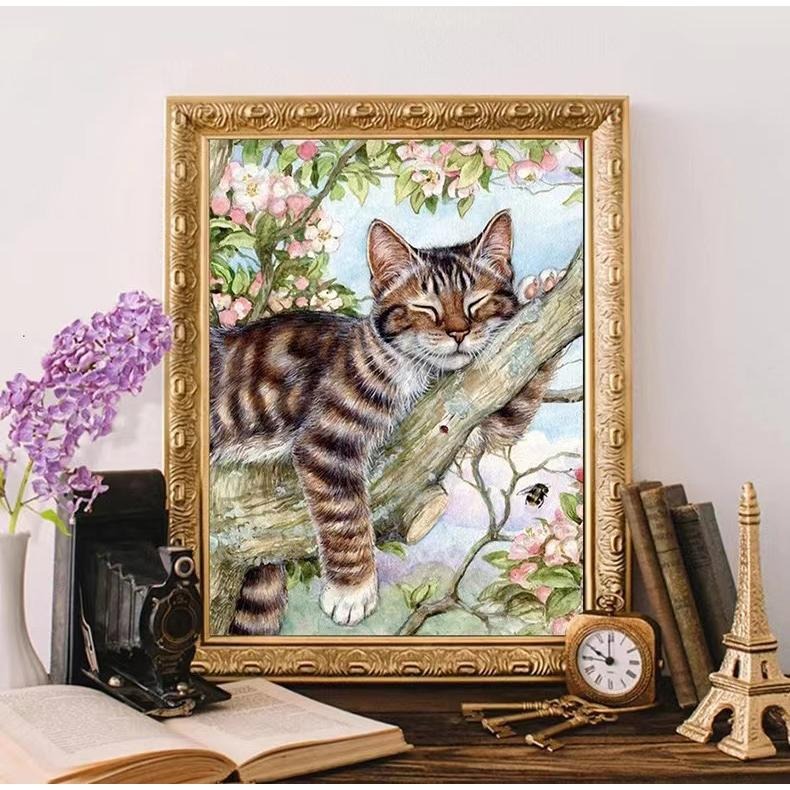 5D ダイヤモンドアート 猫 ねこ 動物 DIY ビーズ絵画キット 図案 初心者 中級者 やり方簡単 大人 子供向け 手作り 現代壁アート 装飾品 三四郎市場 送料無料