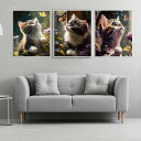 ダイヤモンドアート 初心者 セット キット ねこ 猫 可愛 動物 おしゃれ 綺麗 大人気商品 5D DIY ビーズ絵画 刺繍キット 図案 中級者 DIY やり方...