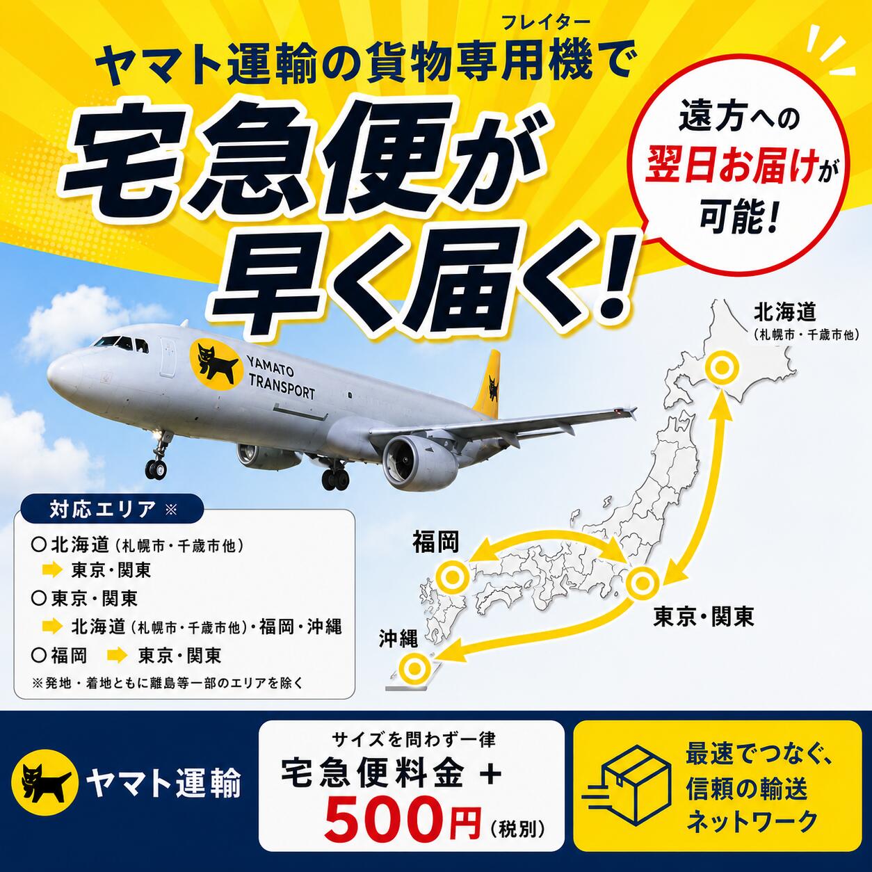 特別ページ　宅急便が早く届く！遠方への翌日お届けが可能！