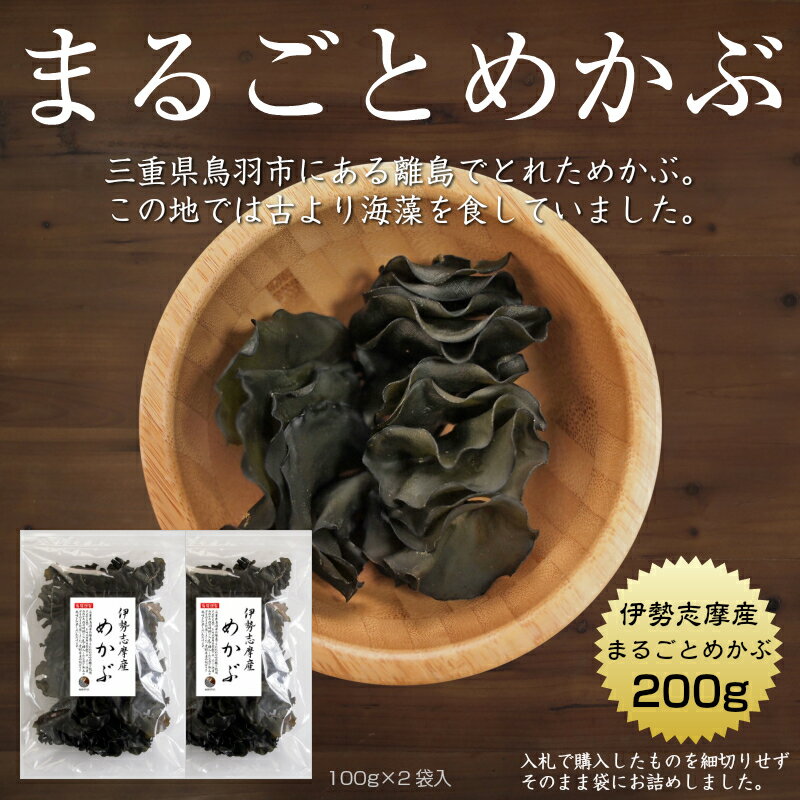 めかぶ まるごとめかぶ　伊勢志摩産 100g×2袋　ジャンボパック　国産 三重県 伊勢志摩 乾燥 メカブ 保存食