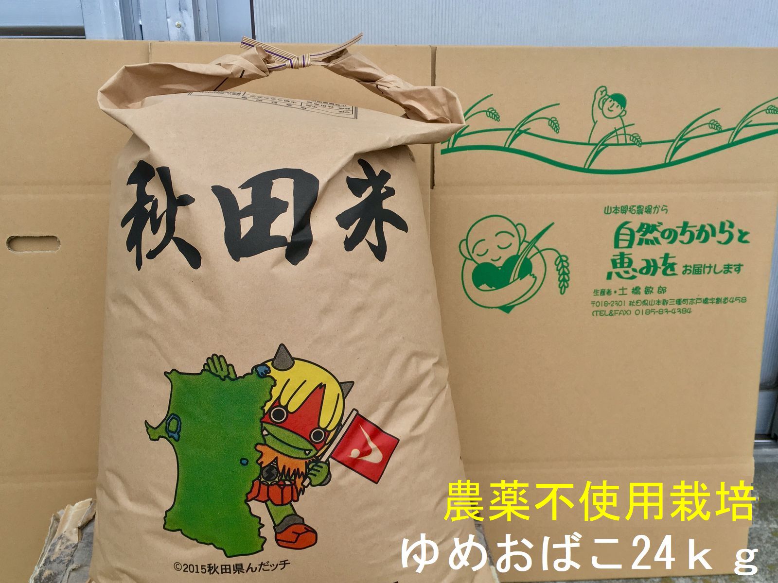 無農薬 玄米 送料無料 令和5年産 秋田県産 無洗米対応 地下水で栽培 淡麗もちもちゆめおばこ24kg 1袋