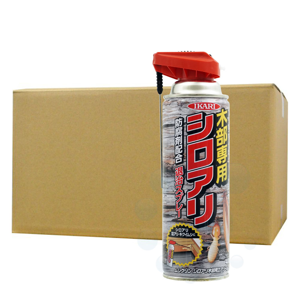 シロアリ駆除 ムシクリン シロアリ木部用エアゾール 480ml×24本 ケース販売 防腐剤配合