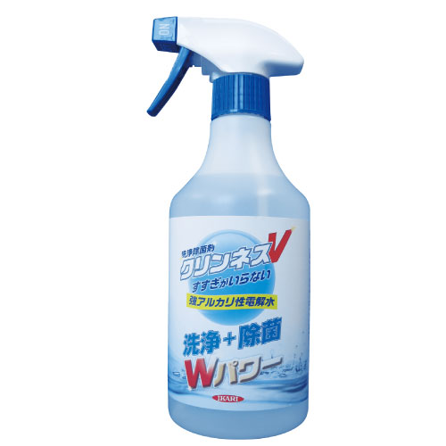 洗浄除菌剤 クリンネスV 500ml 強アルカリ性電解水 すすぎ不要 換気扇 ガスコンロ ソファ クロス イカ..