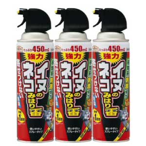 犬猫忌避スプレー アースガーデン イヌ ネコのみはり番スプレー 450ml×3本 野良猫 対策 糞尿被害 ネコよけ 忌避剤