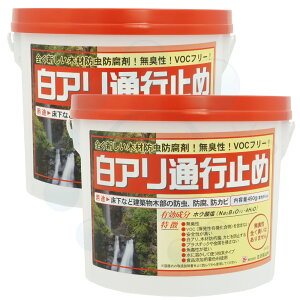 シロアリ キクイムシ対策 白アリ通行止め(450g)×2缶【送料無料セット】