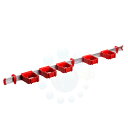 ワンタッチ モップ 壁面収納 商業施設 病院 ツールフレックスワン 94cm (レール + ホルダー5個) 赤 TF10117R(3)
