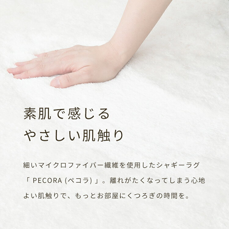 ラグマット 洗える ペコラ SS サイズ 100×140 シャギーラグ 1.5畳 オールシーズン ふかふか マイクロファイバー 高密度極細繊維 毛布 カーペット ホットカーペット対応 床暖房対応 滑り止め 丸洗い シンプル おしゃれ インテリア ふわふわ 一人暮らし 絨毯 かわいい kaiteki-homes-10096824 おしゃれ家具・照明の快適ホームズ サンプル画像2