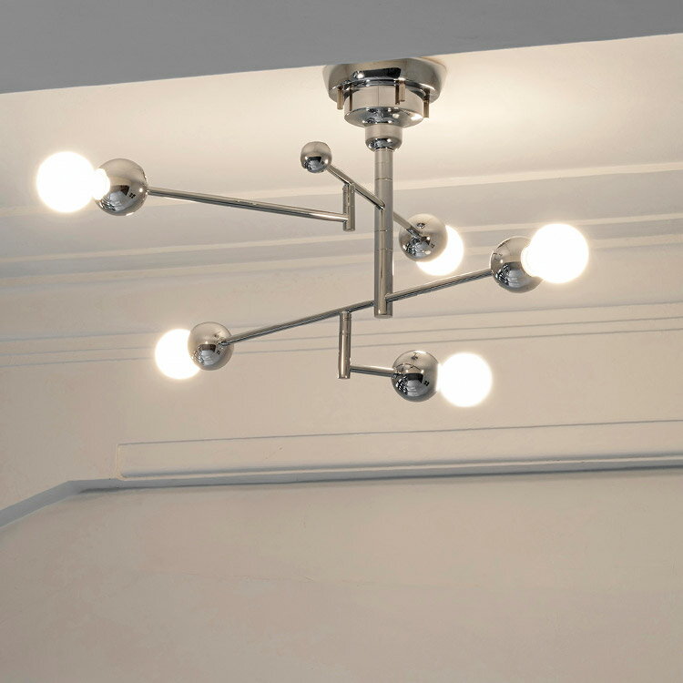 シーリングライト 5灯 プラータ Plata LT-4498 インターフォルム E26 ダイニング照明 リビング キッチン 寝室 天井照明 直付け おしゃれ 照明器具 電気 ライト 北欧 かっこいい シック モダン インテリア照明 ミニマル クローム シルバー