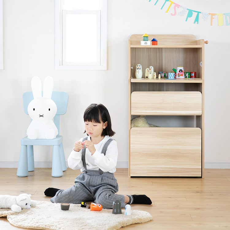 エンケル キッズ enkel kids おもちゃラック【収納ボックス おもちゃ箱 おもちゃ入れ おもちゃ収納 棚 男の子 女の子 リビング 子供部屋 収納ボックス インテリア 北欧 木製 お片づけ かわいい シンプル スリム 引き出し キャスター付 おしゃれ家具】