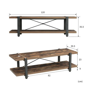 ヴィンテージ風テレビボード120【テレビ台 ローボード テレビラック TVボード TV台 TVラック 西海岸 ブルックリン ヴィンテージ 木製 アイアン レトロ モダン シンプル AV収納 ヴィンテージウッドTVボード アンティーク テレワーク 在宅】
