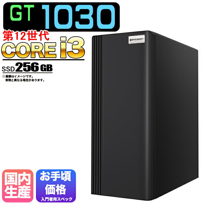 【国内組立の 新品】デスクトップPC デスクトップ パソコン ビジネス GT1030 第12世代 corei3 Windows11 10 SSD256GB メモリ 8GB 1年保証 安い 激安 ゲーム ゲーミングパソコン ゲーミングPC 高スペック eスポーツ おしゃれ 入門用 ★本体のみ★