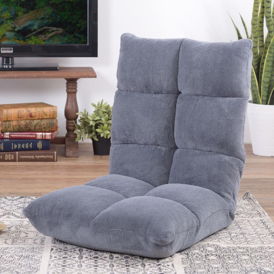もこもこリラックスリクライナー（チェア） | 東谷 カラー:ブラック / ブラウン / グレー | リクライニングチェア 座椅子 リラックスチェア もこもこ 快適 軽量 持ち運び簡単 インテリア シンプルデザイン リビング 寝室 読書 テレビ鑑賞 フロアチェア 多機能