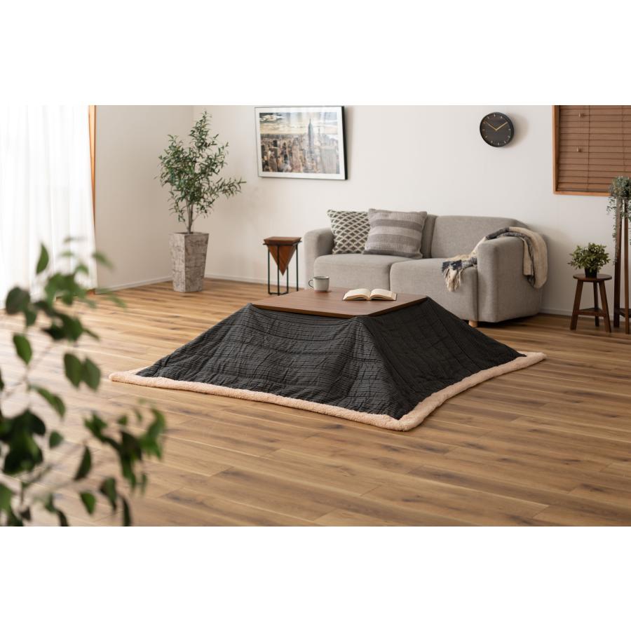 薄掛けこたつ布団 正方形 シンプルデザイン | 東谷 カラー:グレー / ネイビー | こたつ布団 薄掛け 正方形 シンプルデザイン 暖かい リ..