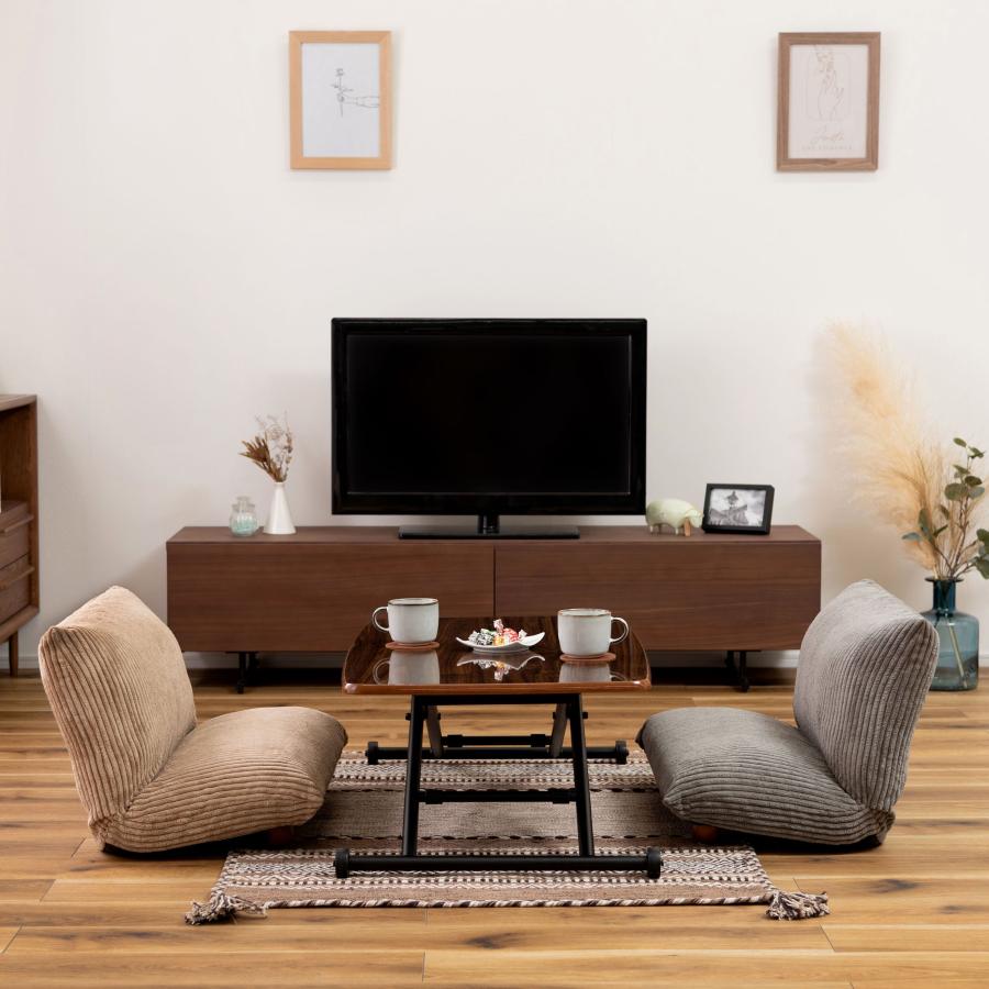 ワイドカックンリクライナー（フロアチェア / 座椅子） | 東谷 カラー:ベージュ / グレー | 座椅子 リクライニングチェア フロアチェア リビングチェア コンパクトチェア おしゃれ家具 インテリアチェア リラックスチェア 快適チェア 多機能チェア