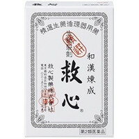 こちらの商品はお一人様、3個までさせていただきます★特徴 どうきや息切れは、循環器系や呼吸器系の働きの低下をはじめ、過度の緊張やストレス、更年期や暑さ・寒さなどによる自律神経の乱れ、過労や睡眠不足、タバコやアルコールののみ過ぎ、肥満、激しい運動など、さまざまな原因で現れてきます。 また、加齢などによって身体の諸機能が低下してくると、どうきや息切れも起こりやすくなります。 さらに、こうした症状を放置しておくと、さまざまな疾病発症の要因となり、しだいに生活の質の低下を引き起こすようになります。 救心は9種の動植物生薬がそれぞれの特長を発揮し、血液循環を改善してこのようなどうきや息切れにすぐれた効きめを現します。 身体がだるくて気力が出ないときや、暑さなどで頭がボーッとして意識が低下したり、めまいや立ちくらみがしたときの気つけにも救心は効果を発揮します。 ★使用上の注意 してはいけないこと 〔守らないと現在の症状が悪化したり、副作用が起こりやすくなる〕 本剤を服用している間は、次の医薬品を服用しないこと 他の強心薬 ★相談すること 1．次の人は服用前に医師、薬剤師または登録販売者に相談すること （1）医師の治療を受けている人 （2）妊婦または妊娠していると思われる人 2．服用後、次の症状があらわれた場合は副作用の可能性があるので、直ちに服用を中止し、この説明書を持って医師、薬剤師または登録販売者に相談すること 〔関係部位〕　：　〔症　　状〕 皮膚　　　　：　　発疹・発赤、かゆみ 消化器　　　：　　吐き気・嘔吐 3．5〜6日間服用しても症状がよくならない場合は服用を中止し、この説明書を持って医師、薬剤師または登録販売者に相談すること　 ★効能・効果 どうき、息切れ、気つけ ★用法・用量 朝夕および就寝前に水またはお湯で服用すること 年　齢　　　　　　　1回量　　　　　服用回数 大人（15才以上）　2粒　　　　　　1日3回 15才未満　　　　　服用しないこと　服用しないこと 口の中や舌下にとどめたり、かんだりしないこと（このようなのみ方をすると、成分の性質上、舌や口の中にしびれ感がしばらく残ります。） ★成分・分量 6粒中に次の成分を含みます。 成分　　　蟾酥 分量　　　5mg 主な作用　心筋の収縮力を高めて血液循環をよくし、余分な水分を排泄して心臓の働きを助けます。また、呼吸機能を高めて全身の酸素不足を改善します。 成分　　　牛黄 分量　　　4mg 主な作用　末梢循環を改善し、心臓の働きを助けます。 成分　　　鹿茸末 分量　　　5mg 主な作用　強壮作用により気力を高めます。 成分　　　人参 分量　　　25mg 主な作用　強壮作用により気力を高めます。 成分　　　羚羊角末 分量　　　6mg 主な作用　鎮静作用によりストレスなどからくる神経の緊張を和らげます。 成分　　　真珠 分量　　　7．5mg 主な作用　鎮静作用によりストレスなどからくる神経の緊張を和らげます。 成分　　　沈香 分量　　　3mg 主な作用　鎮静作用によりストレスなどからくる神経の緊張を和らげます。 成分　　　龍脳 分量　　　2．7mg 主な作用　気力や意識の減退を回復させます。 成分　　　動物胆 分量　　　8mg 主な作用　消化器の働きをよくし、他の成分の吸収を助けます。 添加物としてトウモロコシデンプン、寒梅粉、カルメロース、薬用炭を含有します。 ☆救心はすぐれた効果を発揮できるように配合が考えられております。 ☆救心は服用しやすい小さな丸剤で、崩壊性にすぐれ、薬効成分がすみやかに吸収されるよう工夫されております。 ★保管及び取扱い上の注意 （1）直射日光の当たらない湿気の少ない涼しい所に密栓して保管すること （2）小児の手の届かない所に保管すること （3）他の容器に入れ替えないこと（誤用の原因になったり品質が変わる。） （4）使用期限を過ぎた製品は服用しないこと 商品区分：第2類医薬品 ■問合せ先 製品についてのお問い合わせは、お買い求めのお店、または下記にお願いいたします。 救心お客様相談室 東京都杉並区和田1−21−7 0120−935−810 9時〜12時、13時〜17時（土、日、祝日、弊社休業日を除く） 【文責】株式会社奈良ドラッグ 電話　　06-6969-2668 薬剤師　中瀬　育代必ず注意事項をお読みください ○こちらは医薬品になります。 ※使用期限は180日以上の医薬品を配送させていただきます。 ※商品リニューアルなどにより、パッケージなどの変更がございます。予めご了承ください。