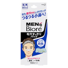 ※予告なくパッケージが変更になる場合がございます。何卒ご了承くださいませ。 毛穴の黒ずみ汚れしっかりキャッチ！ ☆商品特徴 ●立体裁断シートで小鼻のきわまでぴったりフィット ●毛穴につまった角栓がすみずみまでとれる。 ●大きめシートで、すっぽりカバーします。 ●爽快メントール(清涼剤)入り。 ☆使用方法 ●乾かしすぎに注意：箱の中の「使用説明書」を必ずよく読んでお使いください。 ●週1回がご使用の目安です。 1、乾いた手で、袋からパックを取り出します。 透明フィルムを手前にして、カット部分を指で軽く開いてから、フィルムをはがします。 ※一度開封したパックはすぐにお使いください。 2、鼻を水でまんべんなくたっぷりとぬらします。 3、ぬれた手をよくふいてから、つるつるした面を肌に貼り、密着させます。 4、そのままパックが硬くなるまで乾かします。(夏：約10〜15分／春、秋、冬：約5〜10分) ※乾かしすぎるとパックが硬くなりすぎ、無理にはがすと、皮フがはがれる等、肌を傷めることもあるのでご注意ください。 5、まわりから少しずつゆっくりはがします。 ※片側から一気にはがさないでください。 ※パックを乾かしすぎたり、はがす時にひどい痛みを感じたら、はがすのをすぐに中止し、パックを水で充分ぬらしてから、ゆっくり取り除いてください。 ●パック後1〜2日で、汚れで開く前の毛穴の状態に戻ります。 ☆使用上の注意 ●日やけ後や傷、はれもの、ニキビ、湿疹、かさつき等異常のある場合や、目のまわり等には、使わないでください。 ●絆創膏(ばんそうこう)による刺激に弱い方は、使わないでください。 ●お肌に合わない時は使わないでください ☆成分 ポリクオタニウム-37、シリカ、水、グリセリン、(PEG／PPG／ブチレン／ジメチコン)コポリマー、PEG-12ジメチコン、酸化チタン、メントール、メチルパラベン 商品区分：男性用化粧品 原産国：日本 ■お問い合わせ先 花王 131-8501 東京都墨田区文花2丁目1番3号 【文責】 株式会社奈良ドラッグ 06-6969-2668 薬剤師　中瀬育代