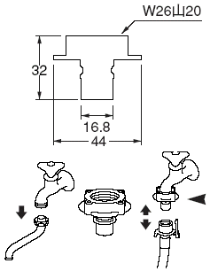 SANEI 三栄水栓 洗濯機用ニップル PT331T