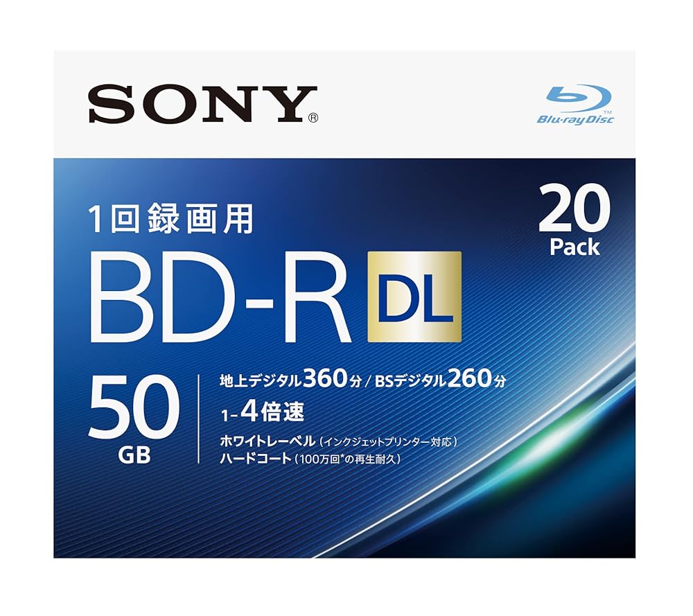 ソニー(SONY) 【20枚(地デジ約120時間)ディスク1枚により多く保存】 ソニー / 20枚入り / 20BNR2VJPS4
