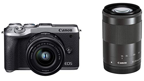 展示品 Canon ミラーレス一眼カメラ EOS M6 Mark II ダブルズームキット シルバー EOSM6MK2SL-WZK