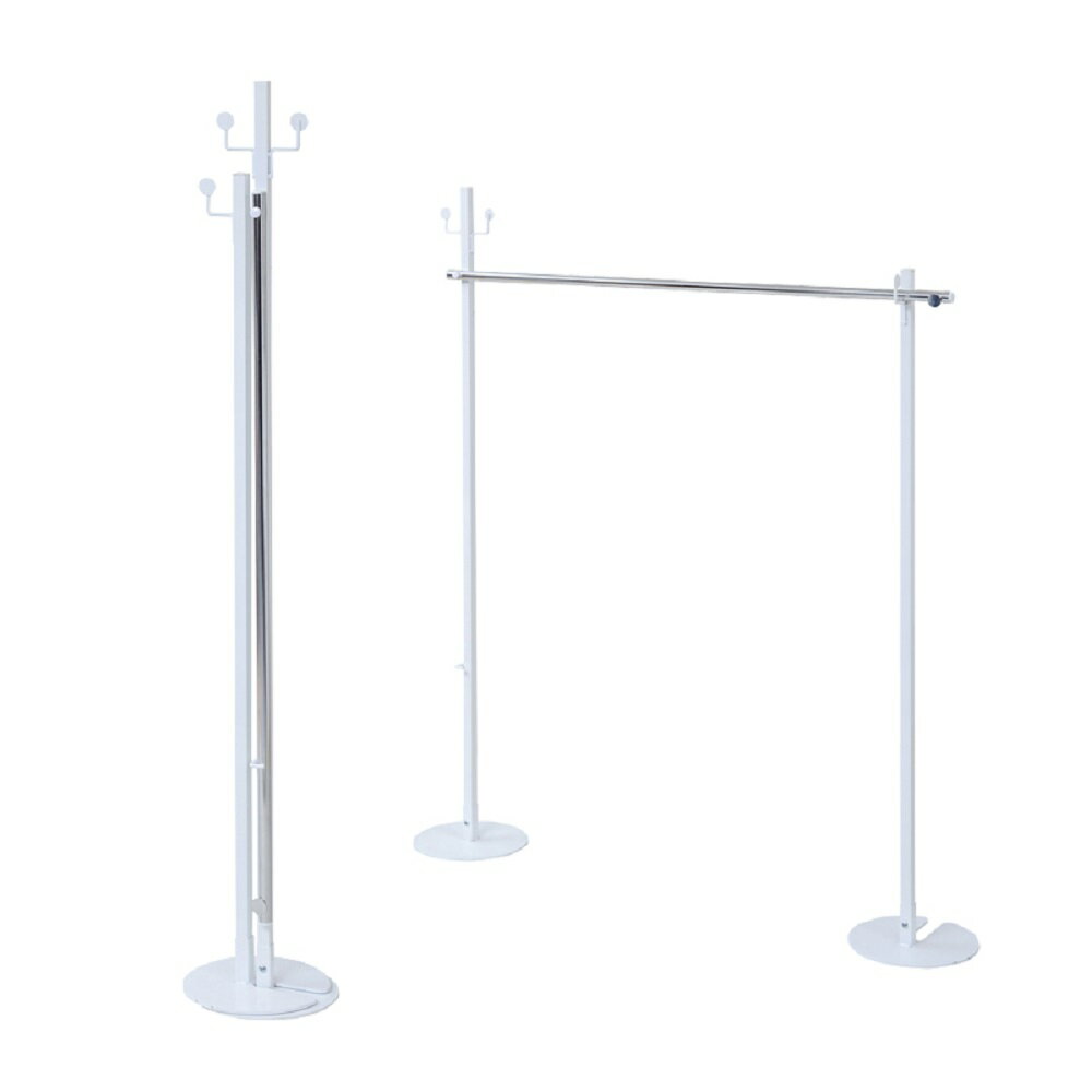 室内 物干し ポールハンガー シングルタイプ ポール ハンガー ハンガーラック バスタオル バスマット タオル コートハンガー コンパクト スマート スペース ...