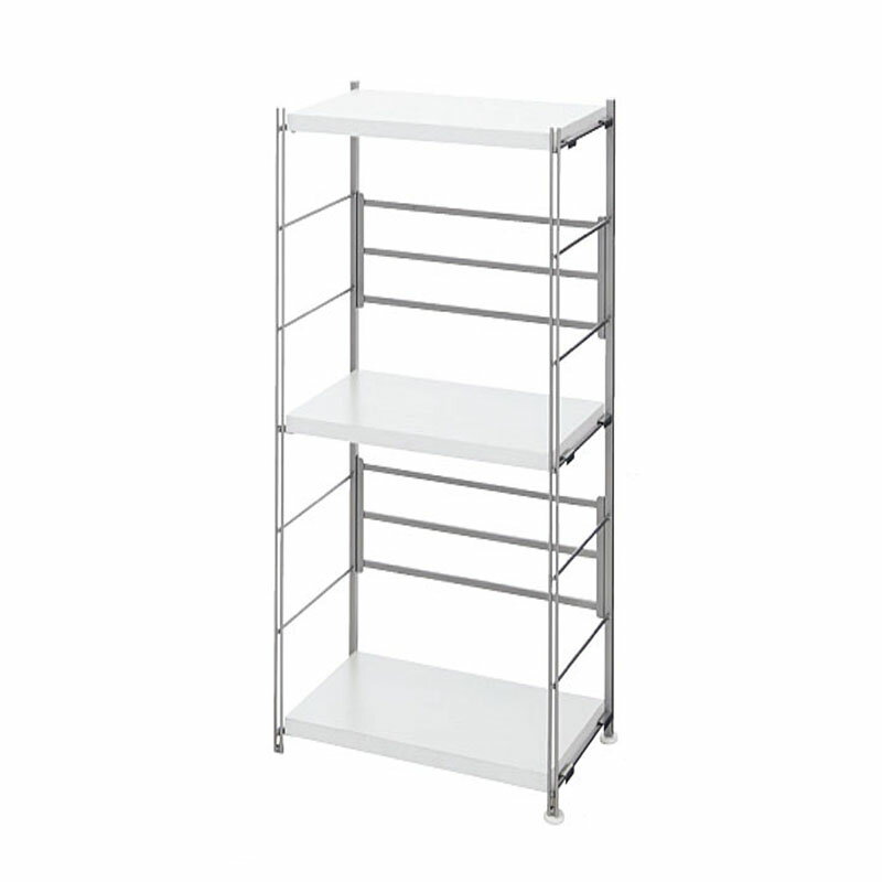 乐天商城 - 3段　ロータイプ　幅45cm　本体　 木棚　スチールラック（3段棚ロータイプ）棚板可動式　幅45cm 日本製 壁面 ラック　空間活用　棚　ディスプレイ　飾り　オフィス　書斎　おしゃれ　スチール　ナチュラル　木材　ブラウン　ホワイト　白　頑丈　収納　家電ラック