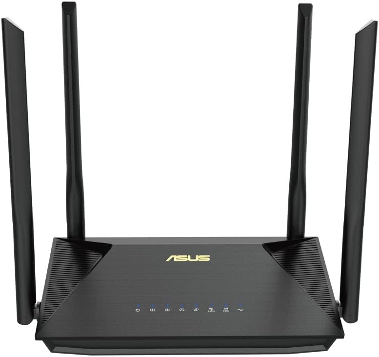 ASUS WiFi 無線 ルーター WiFi6 1201 574Mbps v6プラス/ OCNバーチャルコネクトに対応デュアルバンド RT-AX1800U (A) メッシュ セキュリティ機能付 3階建 接続台数32台