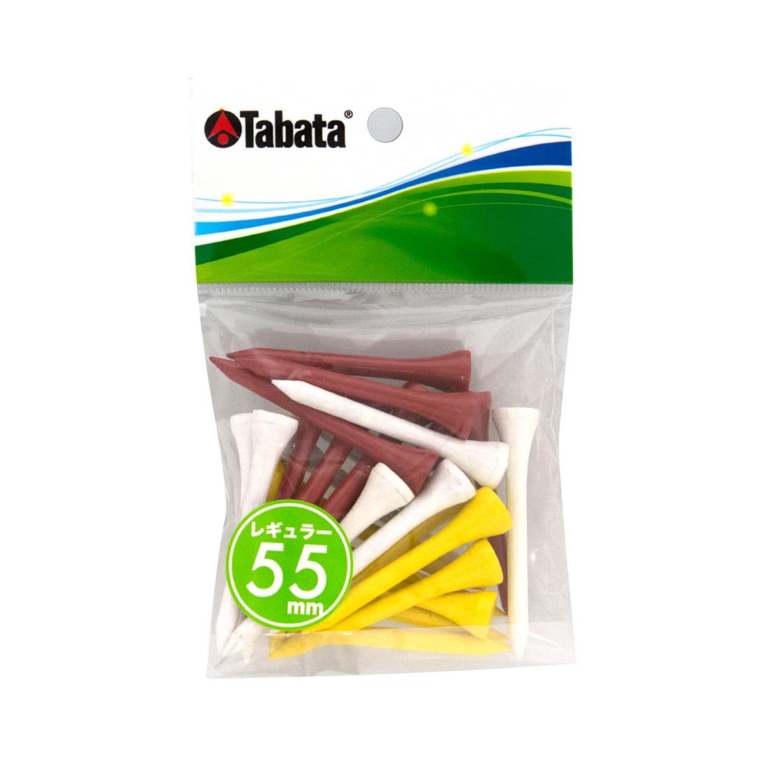 Tabata(タバタ) ゴルフ ティー レギュラーティー ウッドティー プロスリム レギュラー カラー 55mm 24本入 GV0505