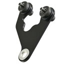 デイトナ(Daytona) バイク用 メーターステー 取付幅45mm 取付M10/M8 防振ラバー スチール製 左右共通オフセット/曲げなし ブラック 40268