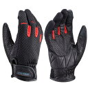 デイトナ(Daytona) バイク用 グローブ 春夏 手のひら本革(ヤギ革) スマホ対応 フルメッシュ スタンダードグローブ DG-001 レッド Lサイズ 32258