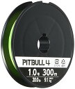 シマノ(SHIMANO) ライン ピットブル4 300m 1.0号 ライムグリーン PL-M74S 釣り糸 ライン 1号