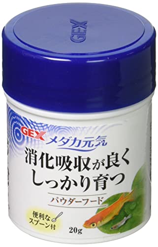 ジェックス GEX メダカ元気 パウダーフード 稚魚から成魚まで対応 便利なスプーン付 20g