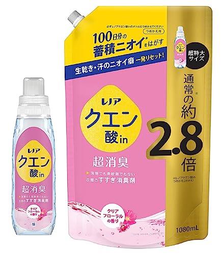 【まとめ買い】 レノア クエン酸in 超消臭 すすぎ消臭剤 クリアフローラル 本体 430mL+詰め替え 1080mL