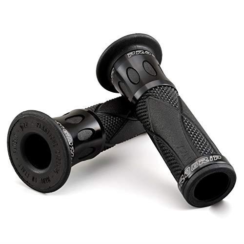 デイトナ(Daytona) PROGRIP(プログリップ) バイク用 グリップ ハンドル径φ22.2用 122mm スタンダードラバー エンド貫通 728タイプ アルミリング ブラック 98091