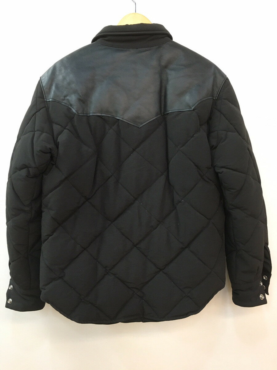 【中古】シュガーケーン SUGAR CANE レザーヨーク ウエスタンダウン ジャケット 無地 ブラック Lサイズ