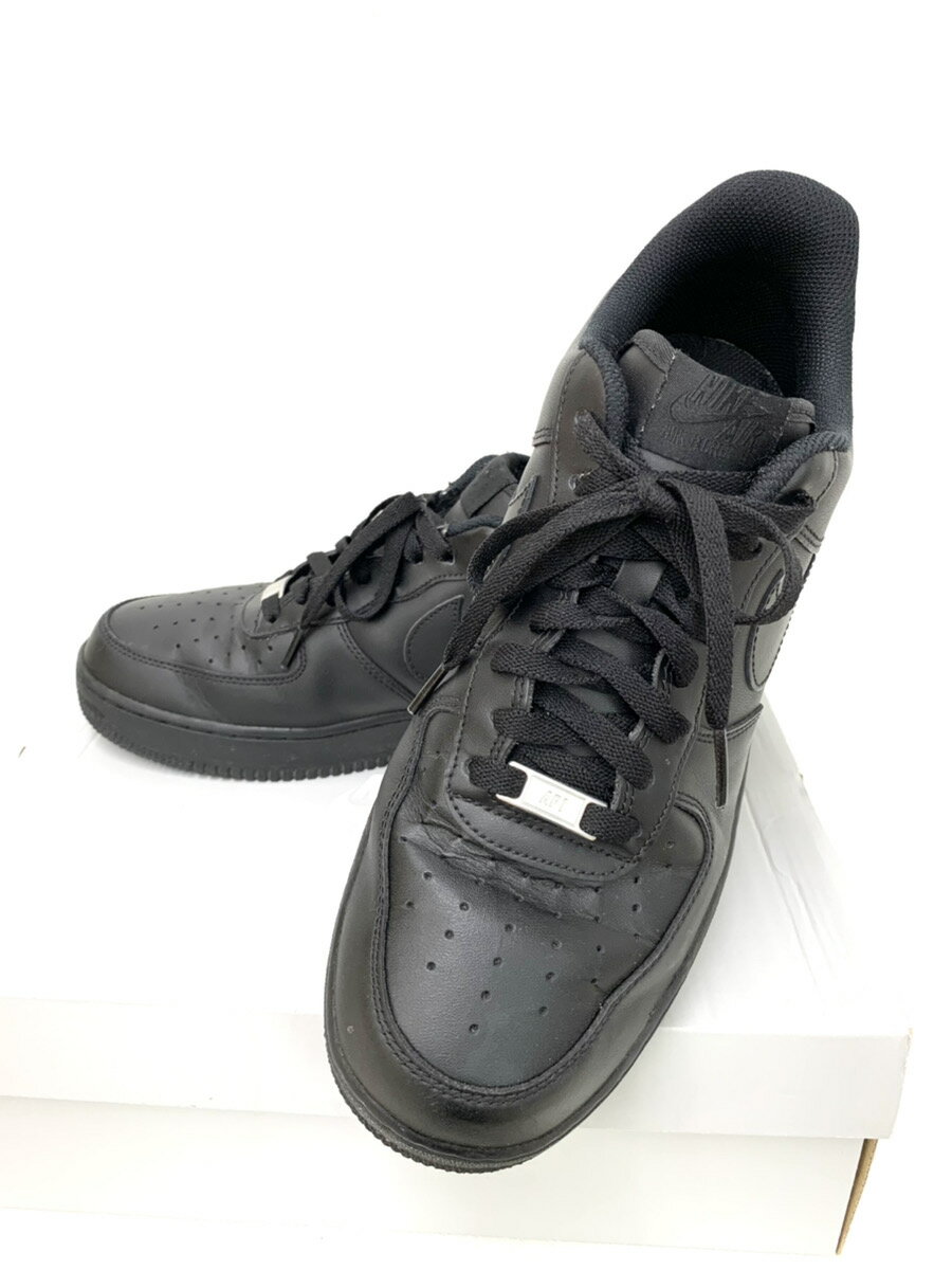 【中古】ナイキ NIKE エア フォースワン ロウ AIR FORCE 1 07 BLACK/BLACK 315122-001 メンズ靴 スニーカー ロゴ ブラック 201-shoes161