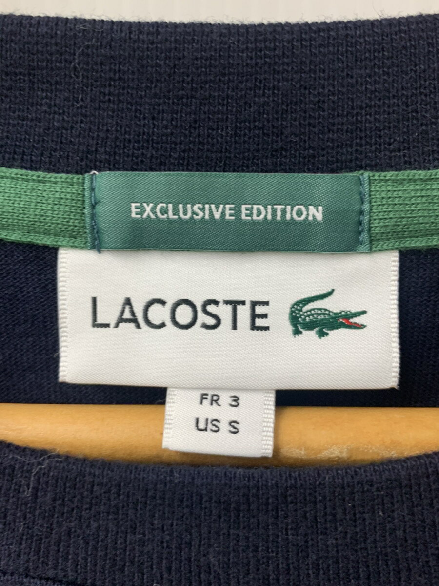 【中古】ラコステ LACOSTE EXCLUSIVE EDITION クルーネック 長袖 カットソー TH713PL ロンT ロゴ ネイビー Sサイズ 201MT-1012