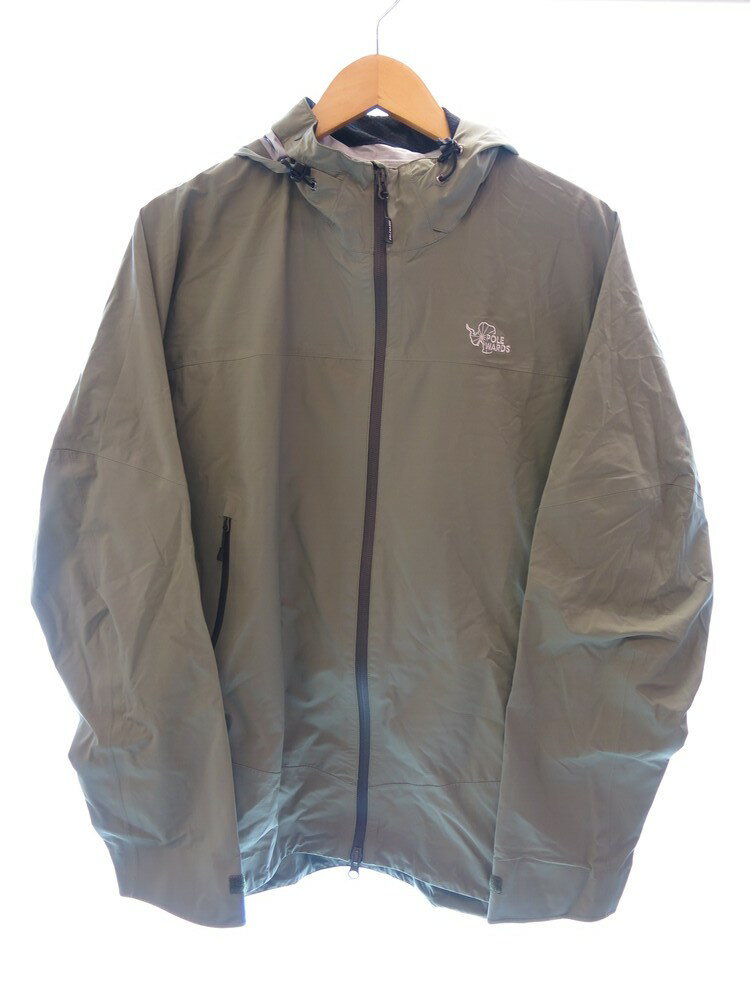 【中古】ポールワーズ POLE WARDS DUALFORCE EXTREME STRECH JACKET デュアルフォース エクストリーム ストレッチ ジャケット 撥水 ナイロン PW2KHK ジャケット ワンポイント カーキ Lサイズ 101MT-38