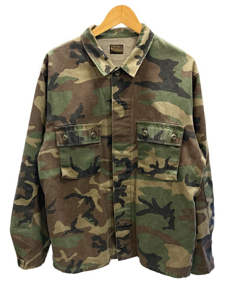 【中古】テンダーロイン TENDERLOIN カモフラ シャツ 長袖 迷彩 BDU ミリタリーシャツ カーキ系 グリーン系 Made in JAPAN LARGE ジャケット カモフラージュ 迷彩 カーキ Lサイズ 101MT-1719