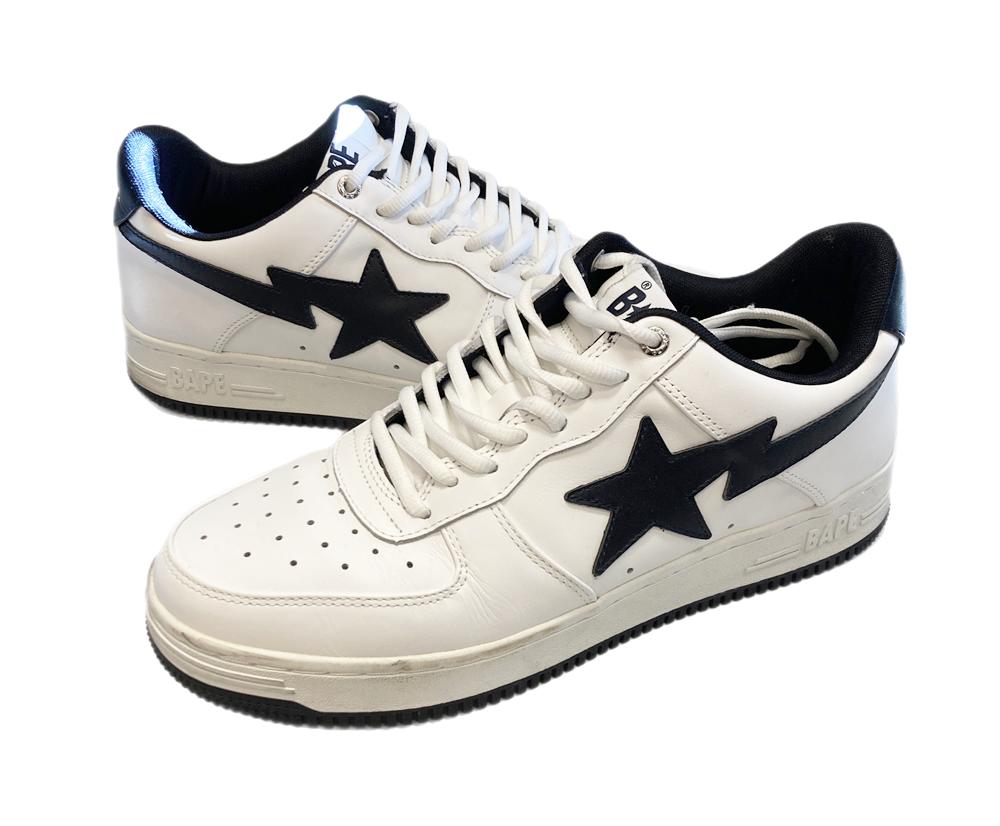 【中古】ア ベイシング エイプ A BATHING APE BAPE STA BAPE X JJJJOUND ジョウンド ベイプスタ コラボ ローカットスニーカー 0ZXSHM191912J メンズ靴 スニーカー ホワイト 28cm 101-shoes1286