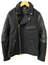 【中古】グラム glamb アーム切り替え ライダースジャケット GB17SP/JKT05 ジャケット ロゴ ブラック 2サイズ 201MT-1908