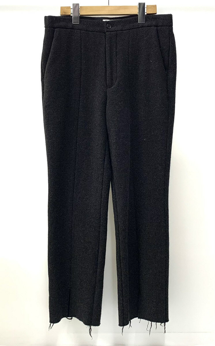 【中古】マーカ marka HEM SLIT STRAIGHT FIT フレア ウール M19F-05PT02C ダメージ加工 ボトムス スラックス 無地 ブラウン 2サイズ 201MB-481