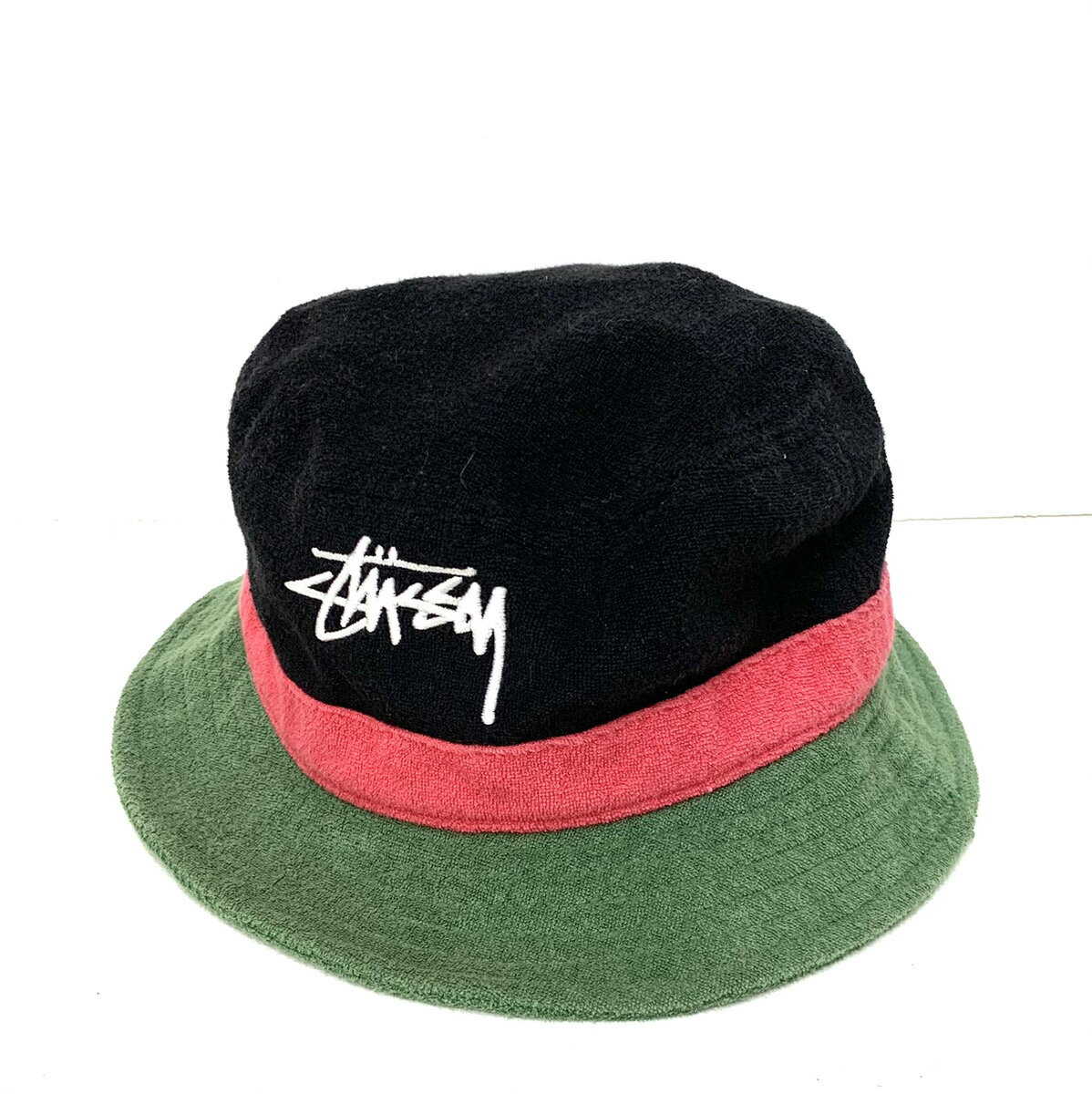 【中古】ステューシー STUSSY Stock Terry Bucket Hat バケットハット 帽子 メンズ帽子 ハット ロゴ マルチカラー 201goods-264