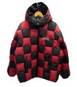 【中古】シュプリーム SUPREME Checkerboard Puffy Jacket 19FW Dark Red チェッカーボード パフィー ダウンジャケット ロゴ 赤 黒 XL ジャケット チェック レッド LLサイズ 101MT-1997