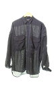 【中古】ダイワピア DAIWA PIER39 Tech Bombay Safari Shirts サファリ 長袖シャツ BE-80022 ジャケット 無地 ネイビー Mサイズ 103MT-24